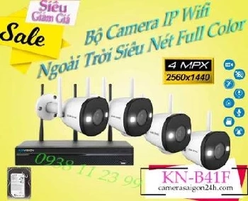 Trọn Gói Camera Ip Wifi Ngoài Trời Full Color KN-B41F